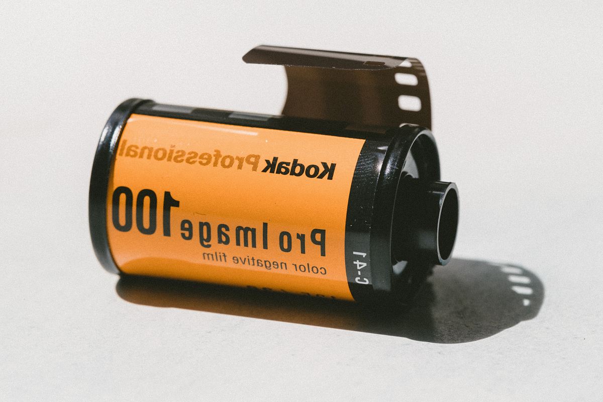 yellow and black Kodak Pro Image 100 color negative film